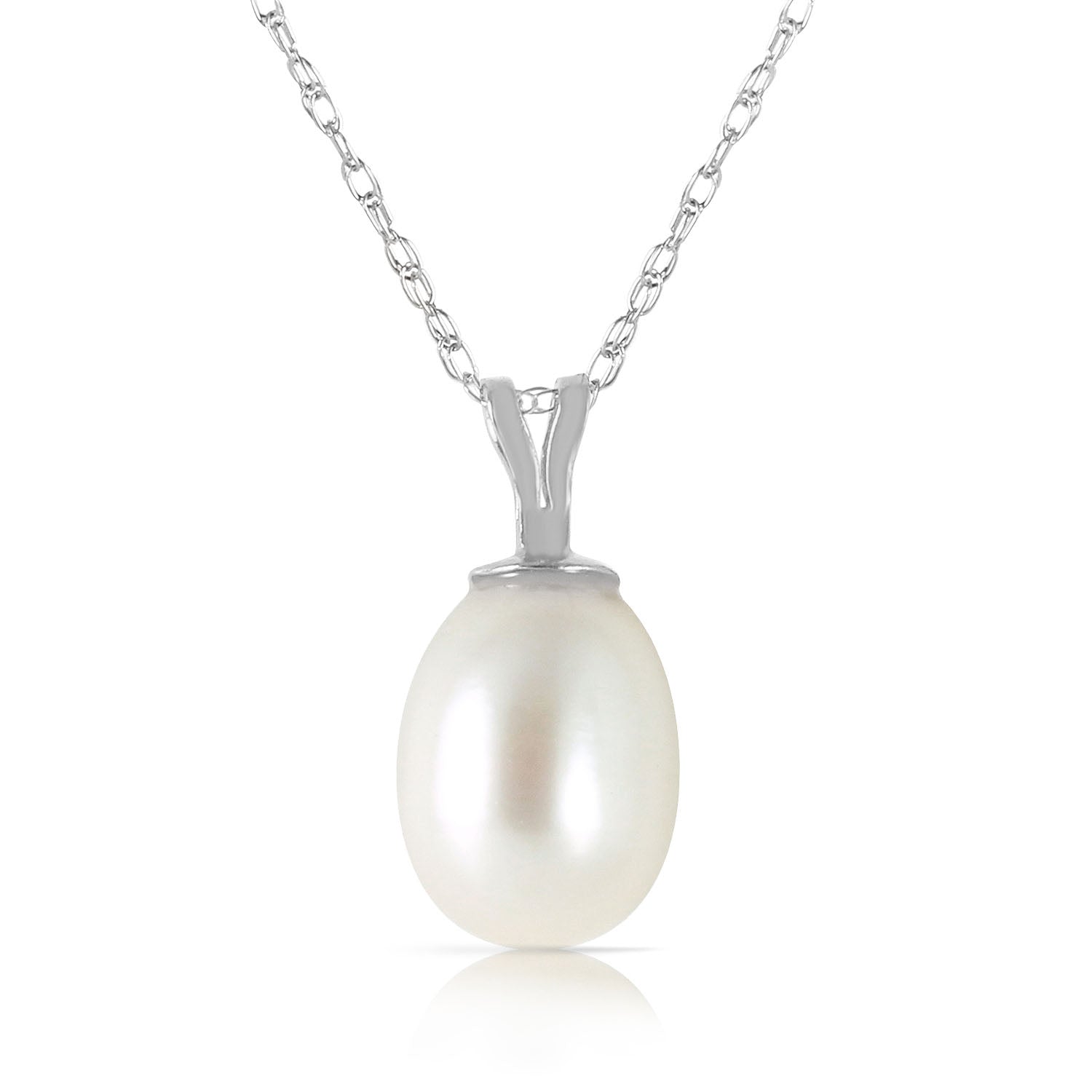 4 Carat 14K Solid Gold Hope On A Chain Pearl Necklace