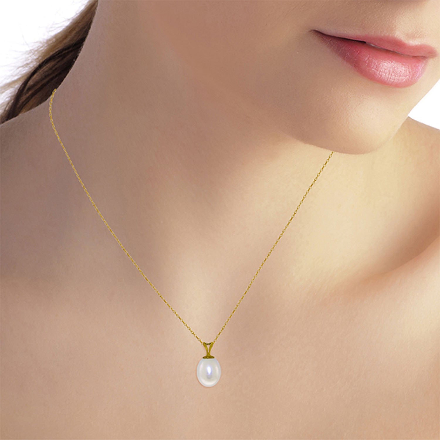4 Carat 14K Solid Gold Hope On A Chain Pearl Necklace