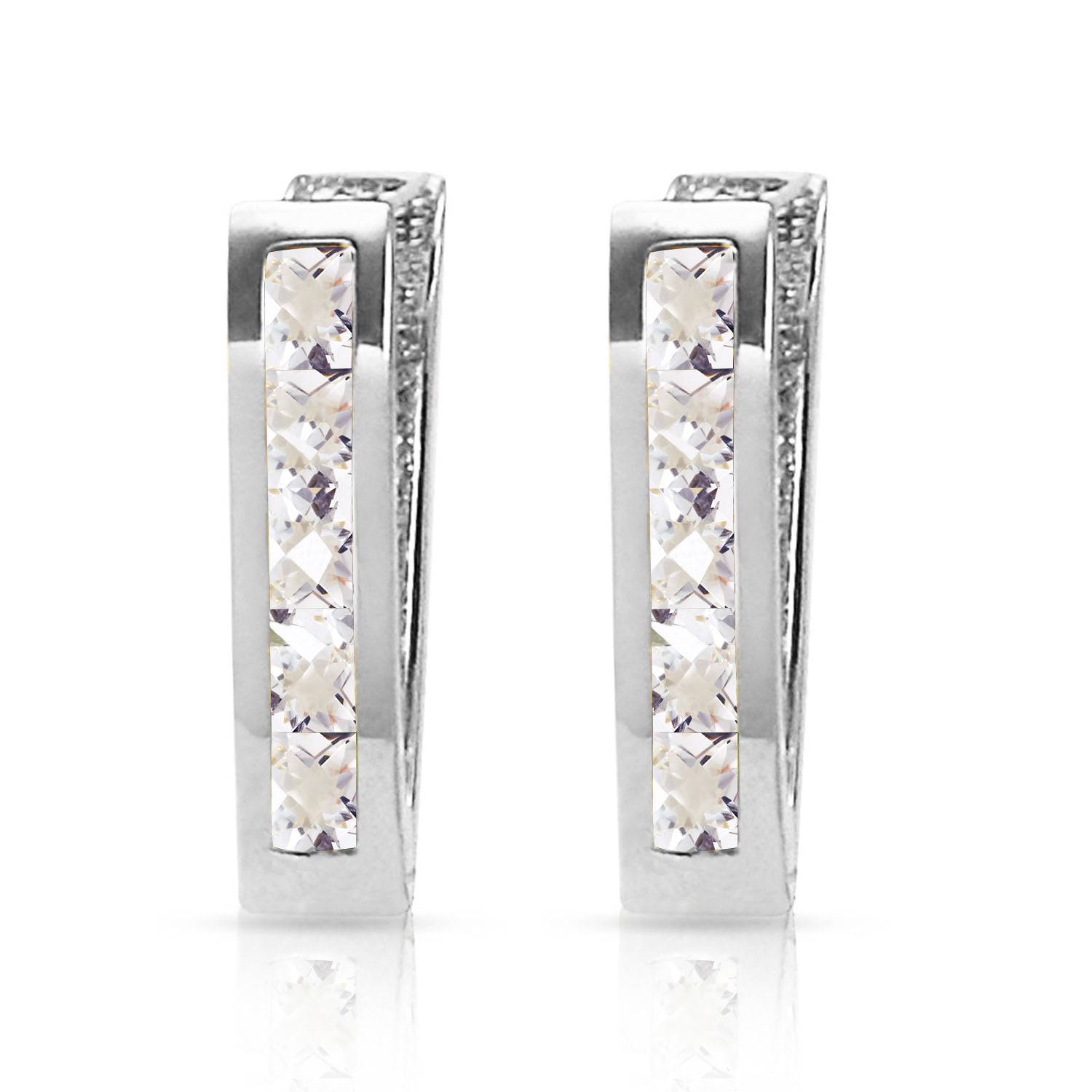 Huggie Haven White Topaz Earrings