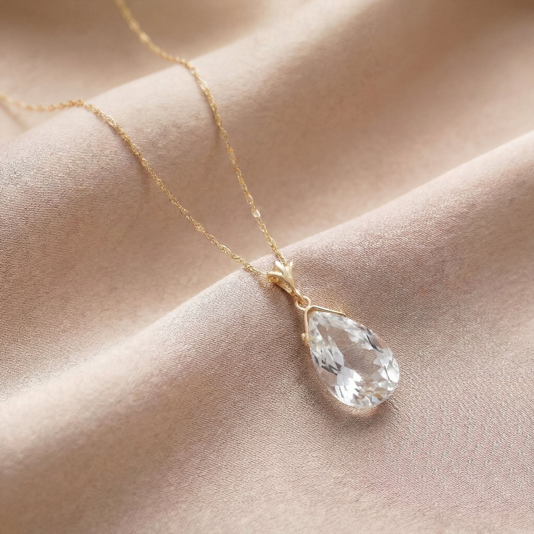 Lunar Glow White Topaz Necklace