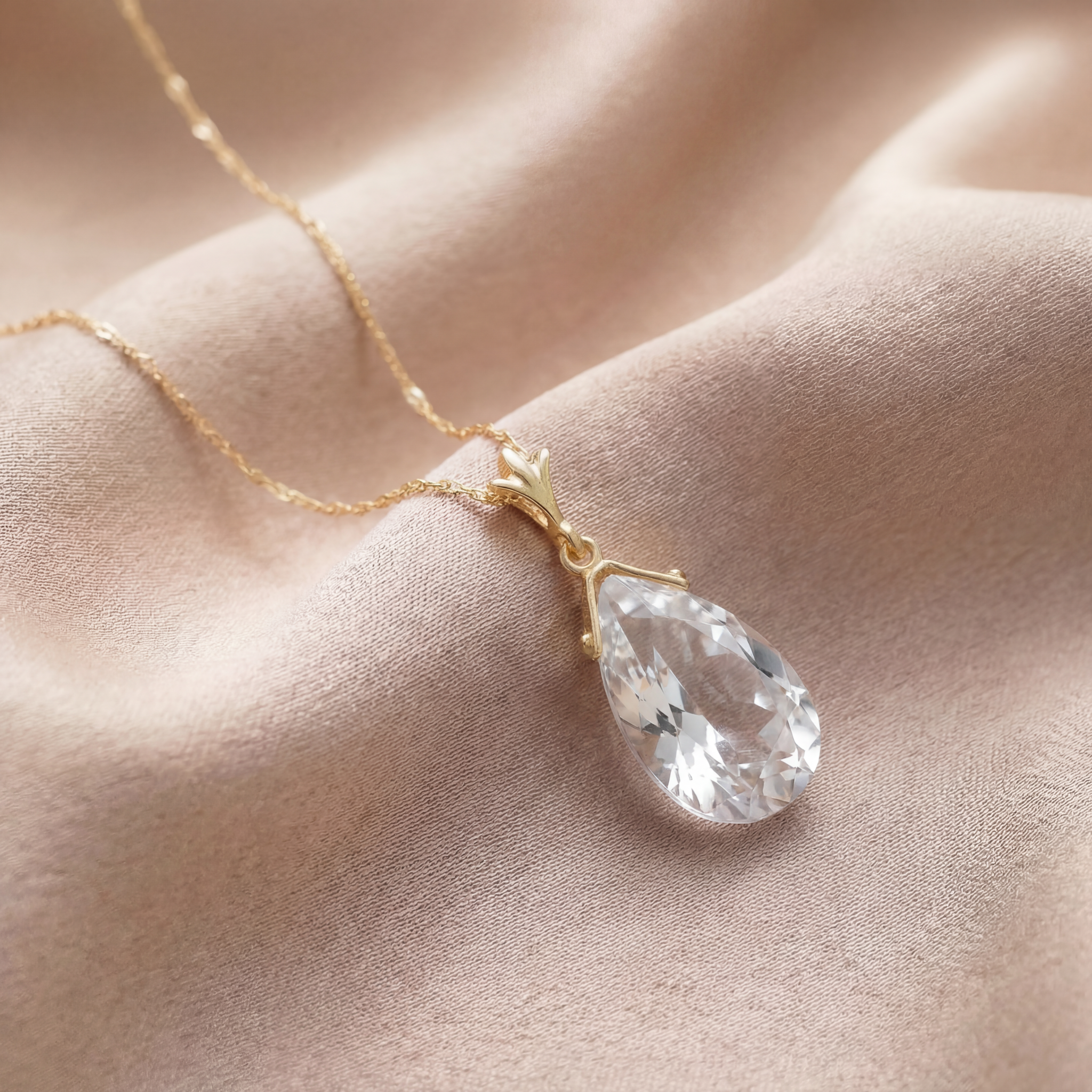 Lunar Glow White Topaz Necklace