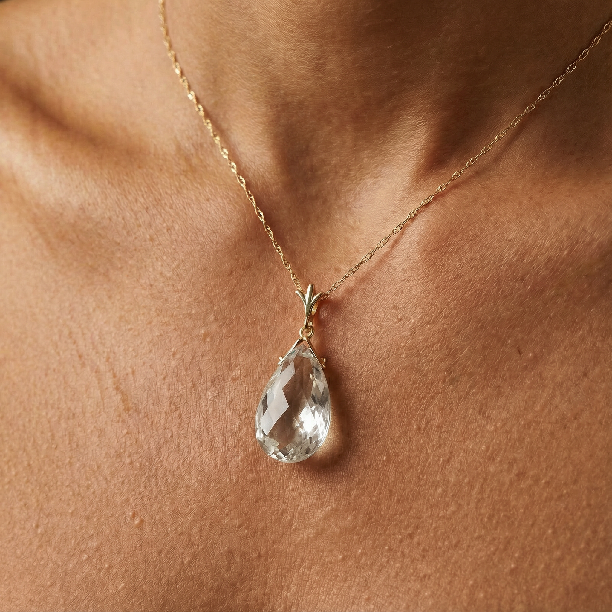 Lunar Glow White Topaz Necklace
