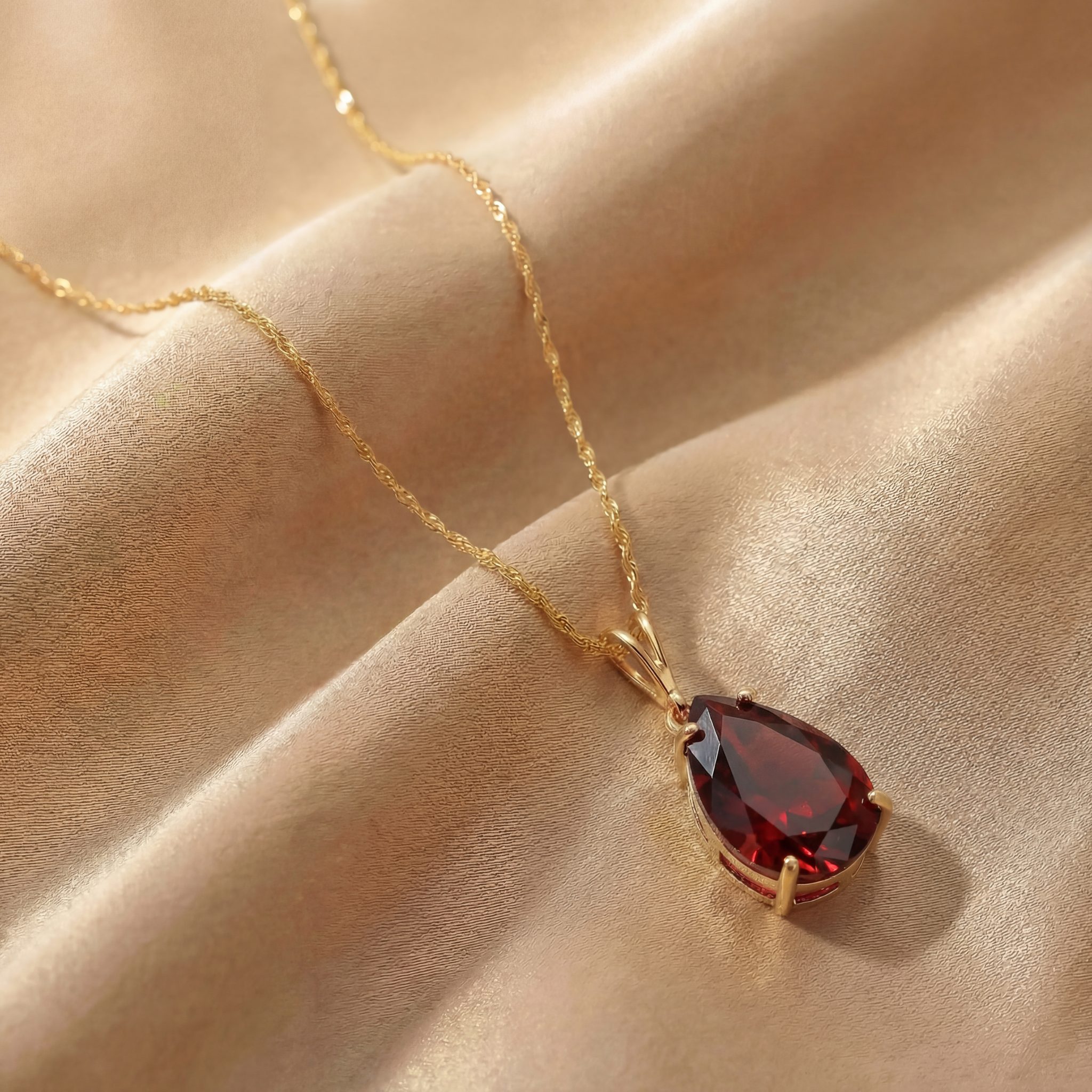 Hidden Light Garnet Necklace