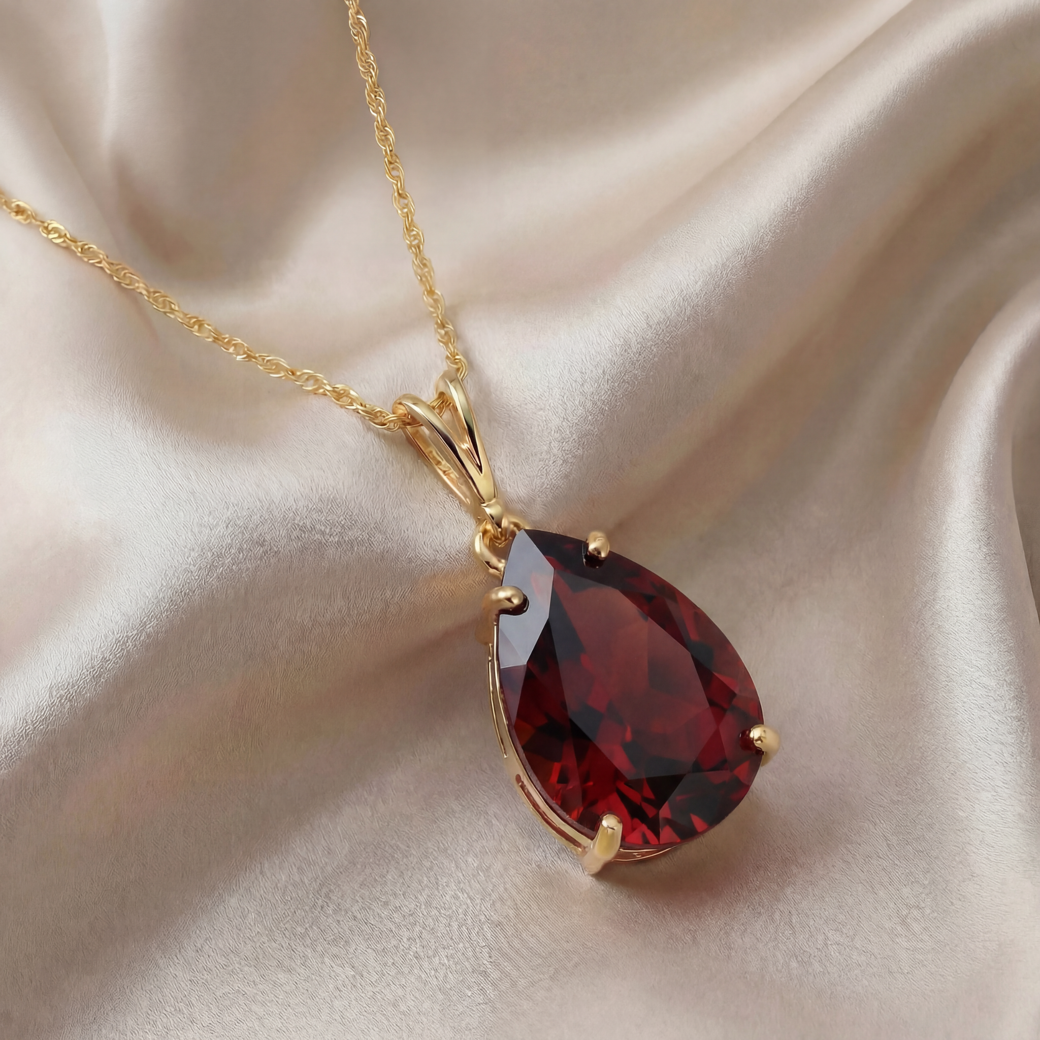 Hidden Light Garnet Necklace