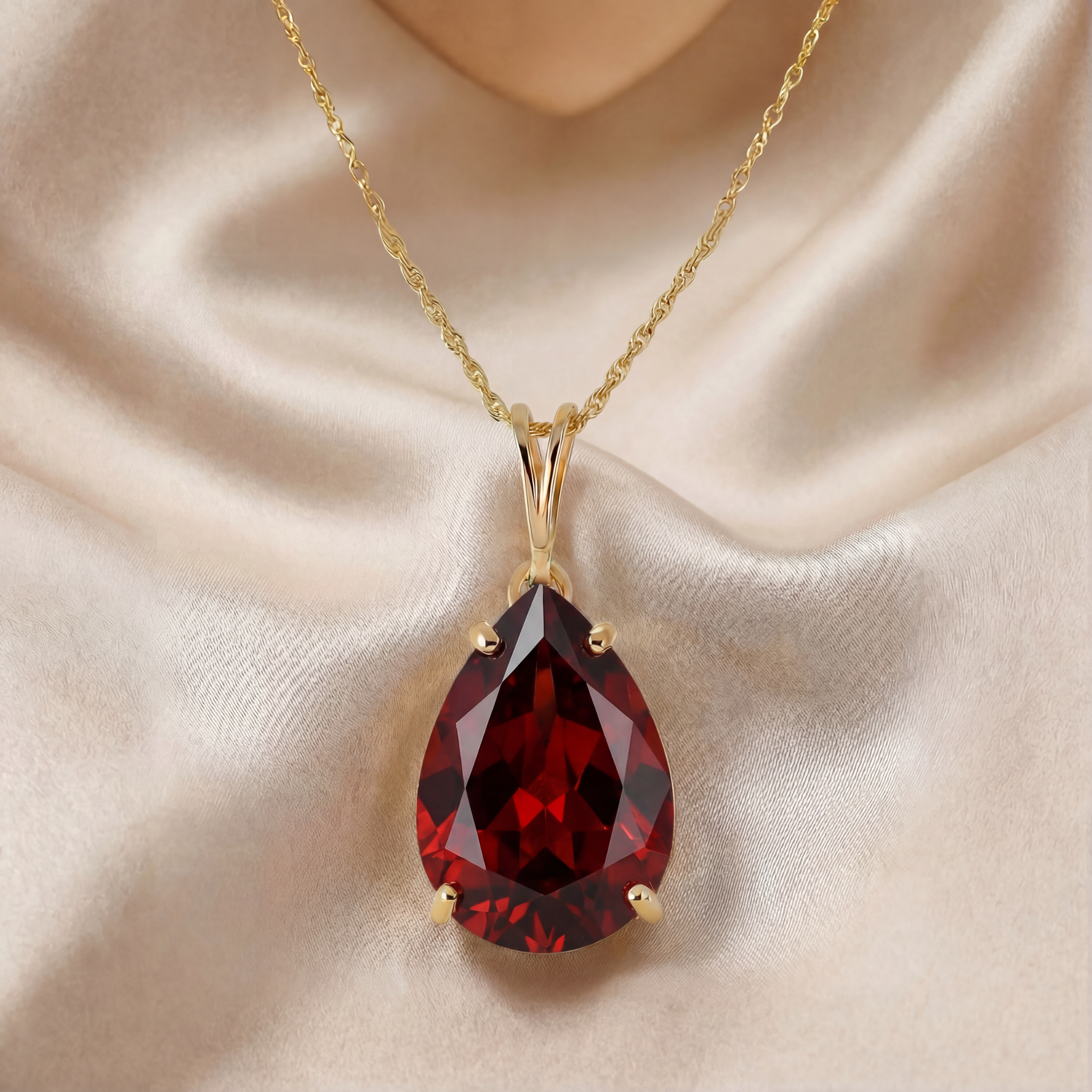 Hidden Light Garnet Necklace