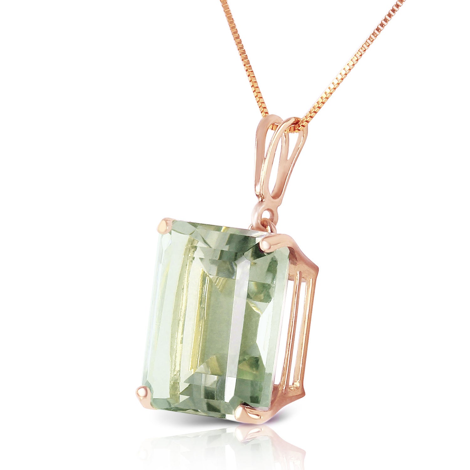 Shimmering Cuts Green Amethyst Necklace