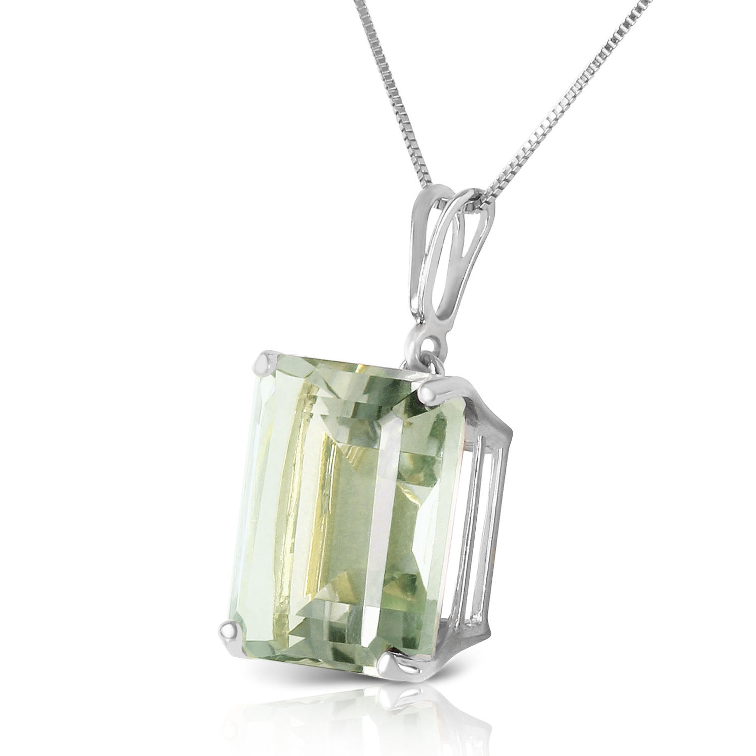 Shimmering Cuts Green Amethyst Necklace