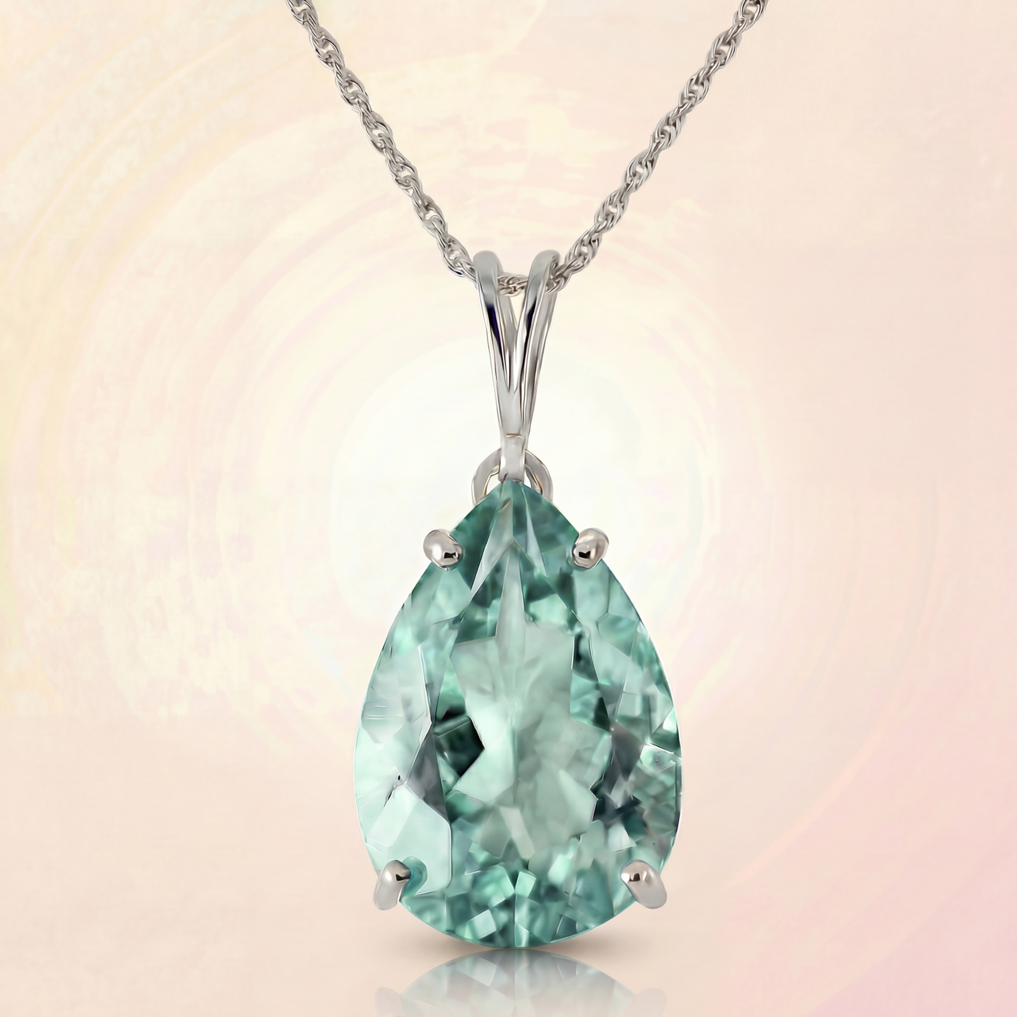 Hidden Light Green Amethyst Necklace