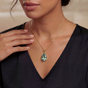 Hidden Light Green Amethyst Necklace