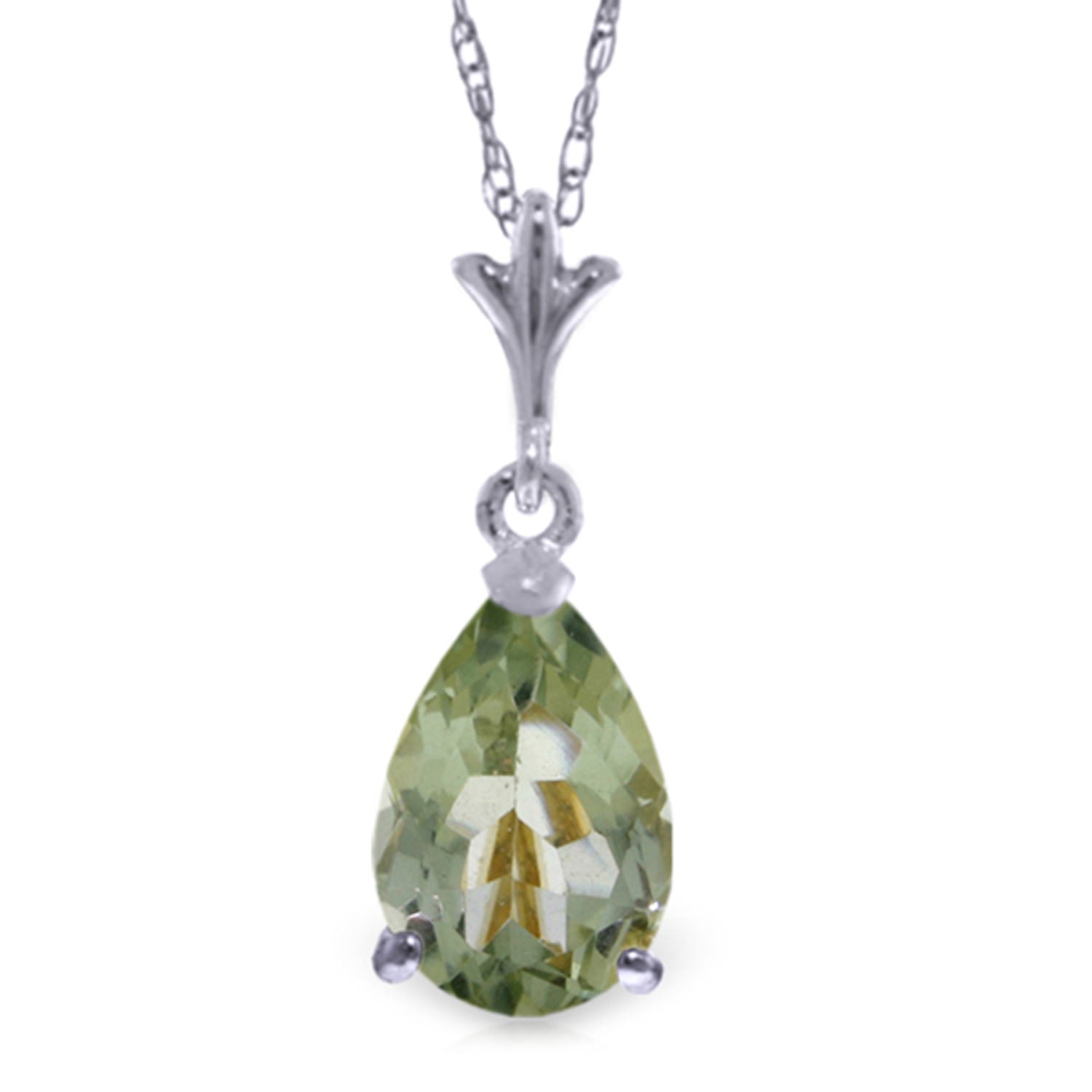 Gentle Droplet Green Amethyst Necklace