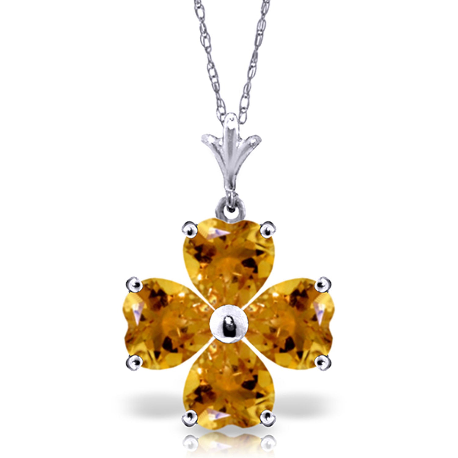 Elegant Petal Citrine Necklace