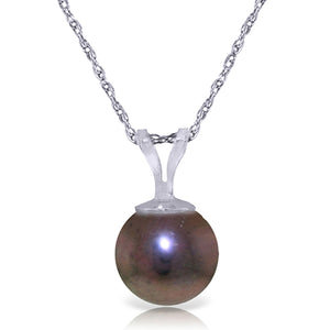 2 Carat 14K Solid Gold Necklace Natural Black Pearl