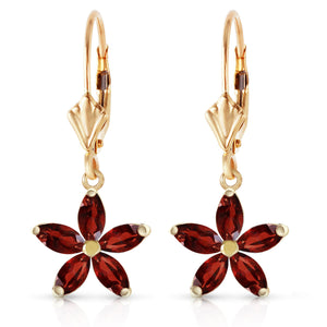 Flora Gem Garnet Earrings