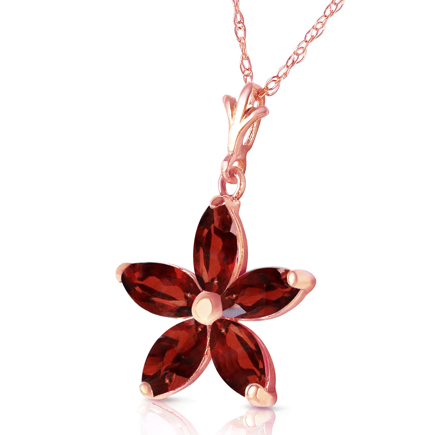 Radiant Petal Garnet Necklace