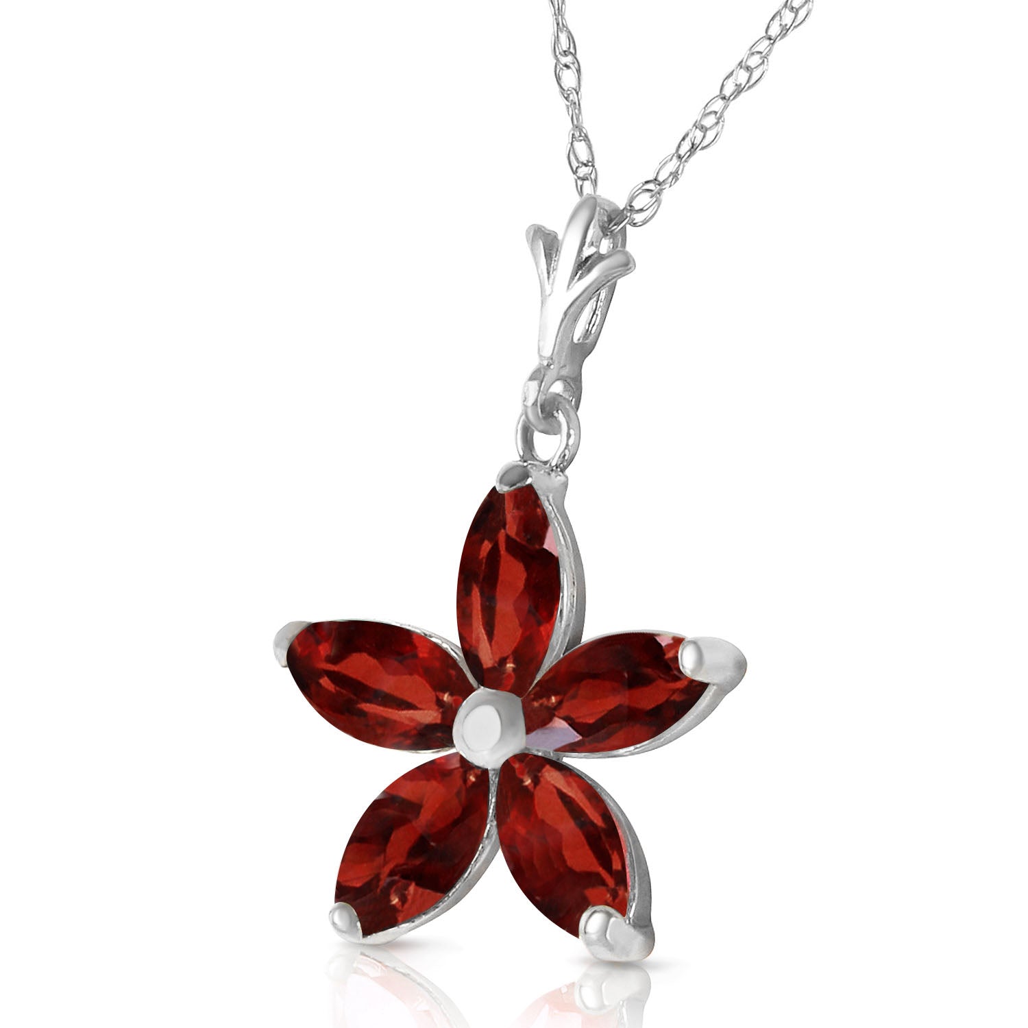 Radiant Petal Garnet Necklace