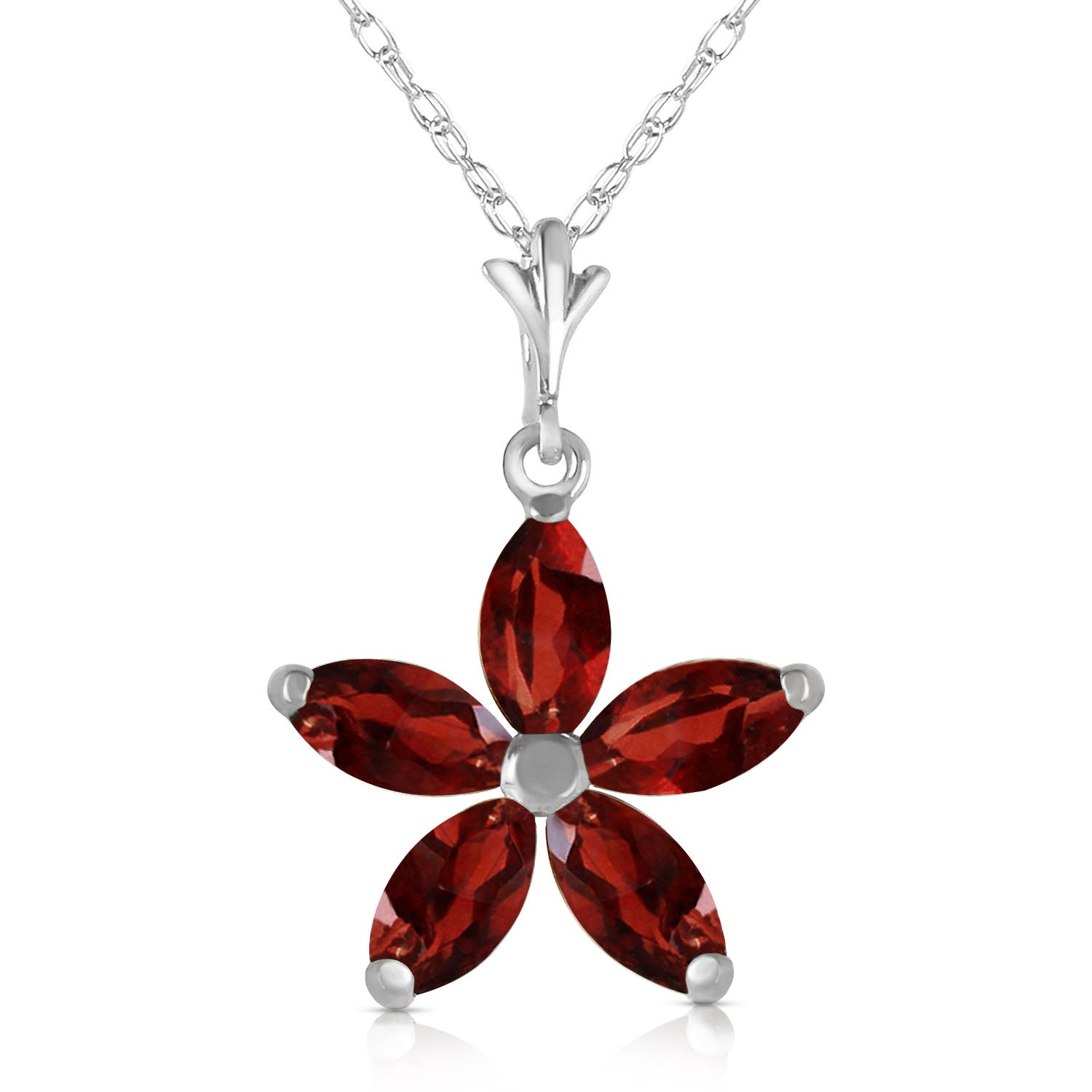 Radiant Petal Garnet Necklace