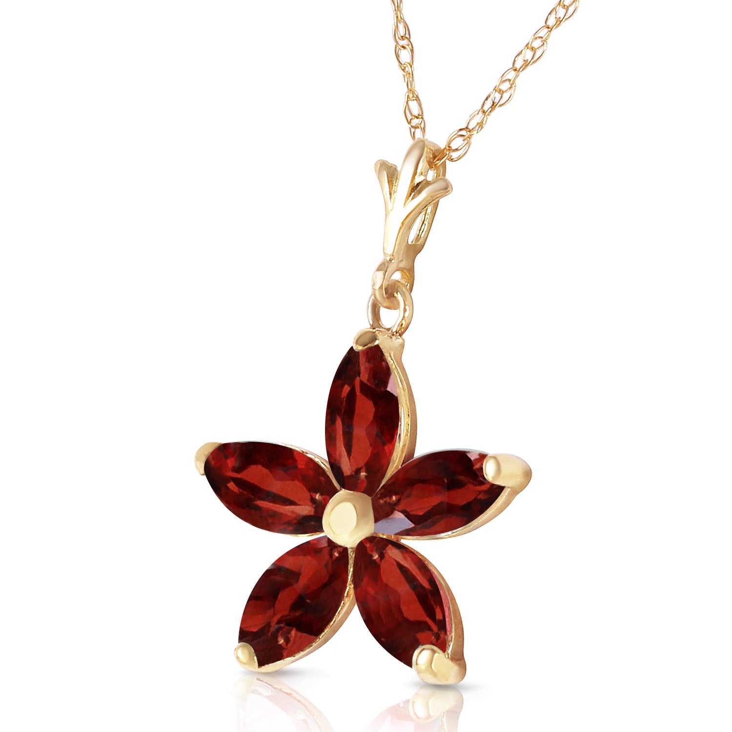 Radiant Petal Garnet Necklace
