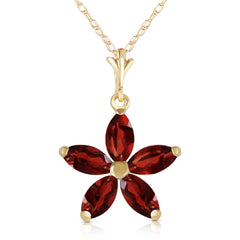 Radiant Petal Garnet Necklace