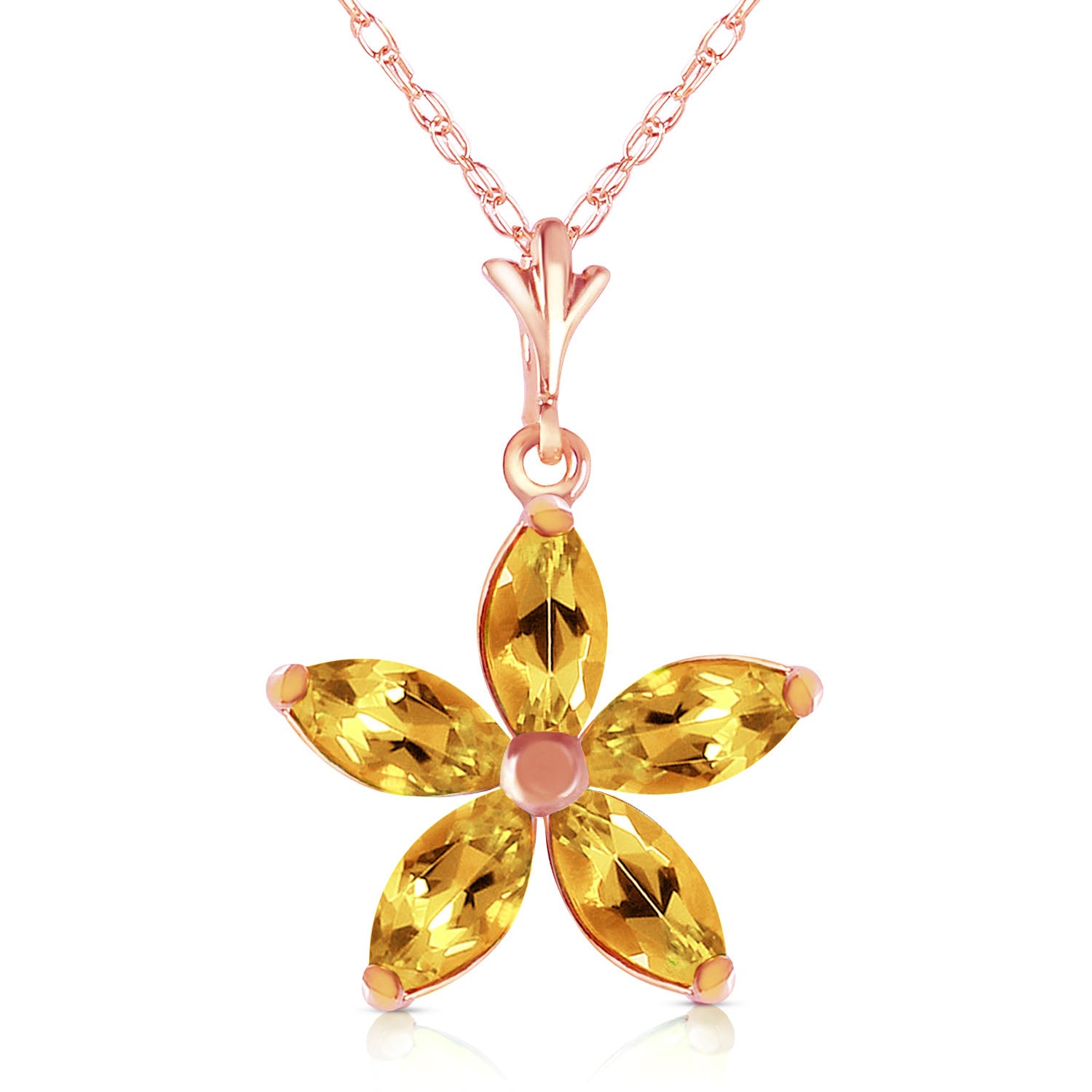 Radiant Petal Citrine Necklace