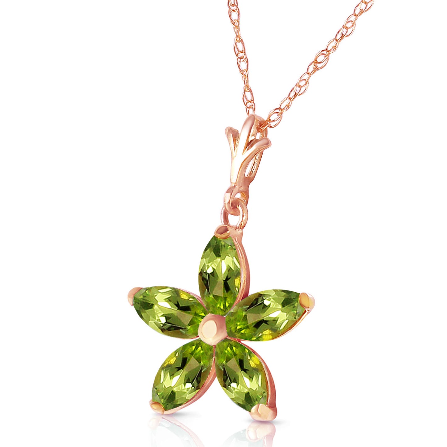 Radiant Petal Peridot Necklace