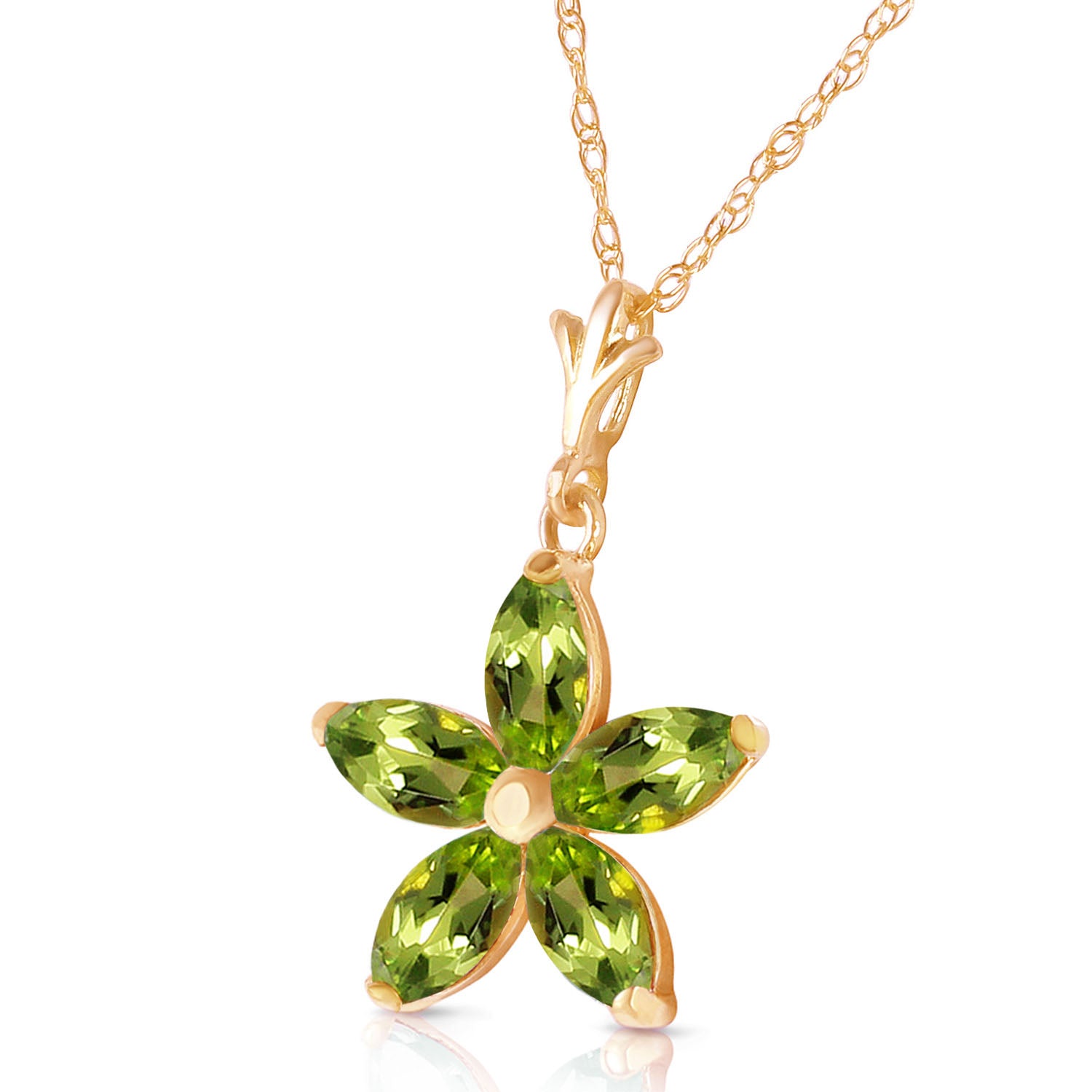 Radiant Petal Peridot Necklace