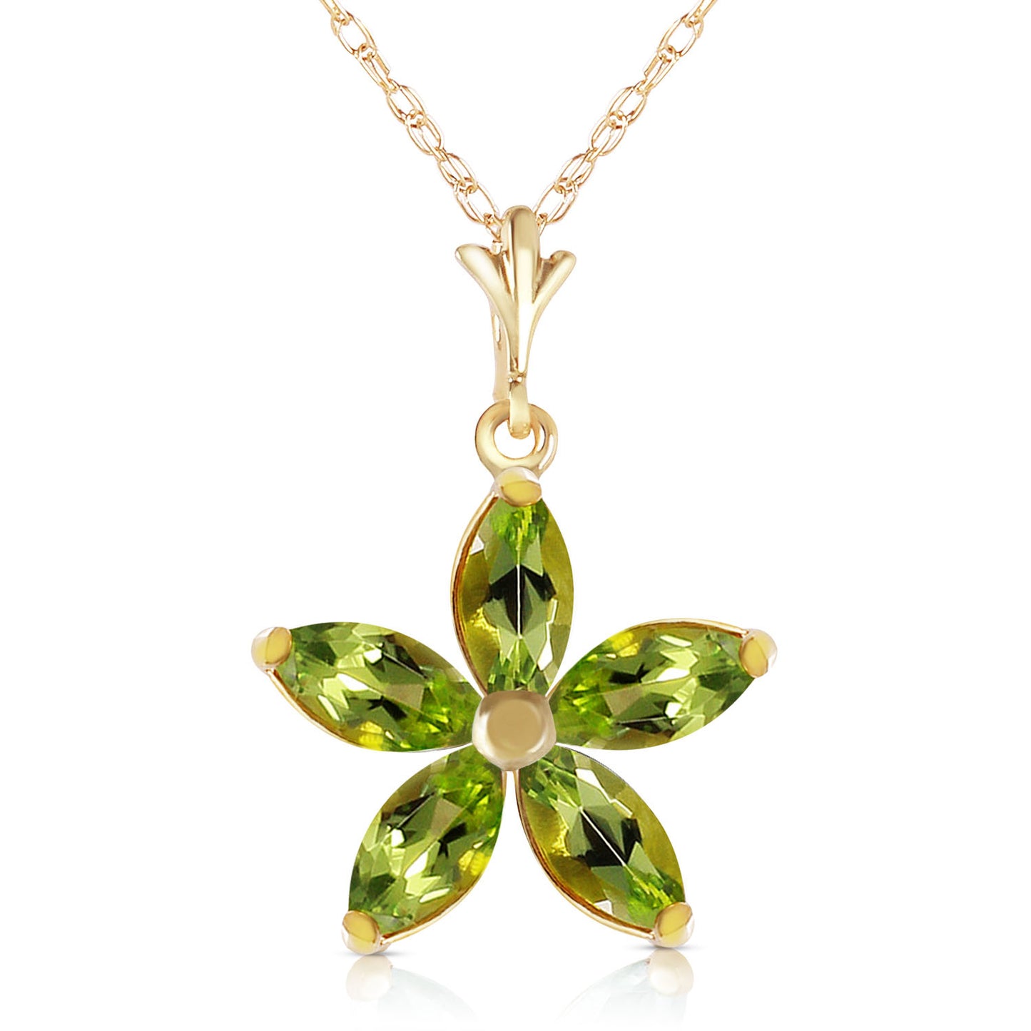 Radiant Petal Peridot Necklace