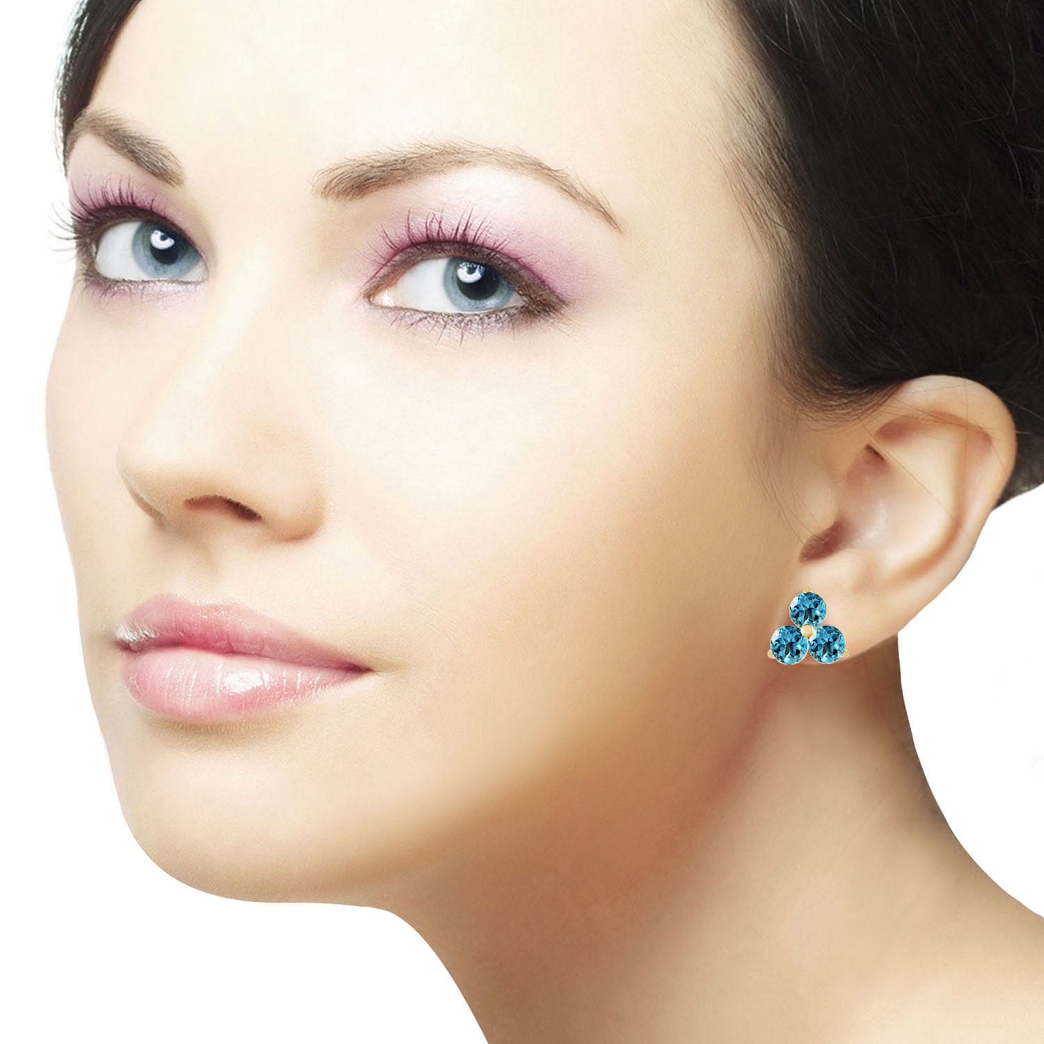 Petal Prism Blue Topaz Earrings