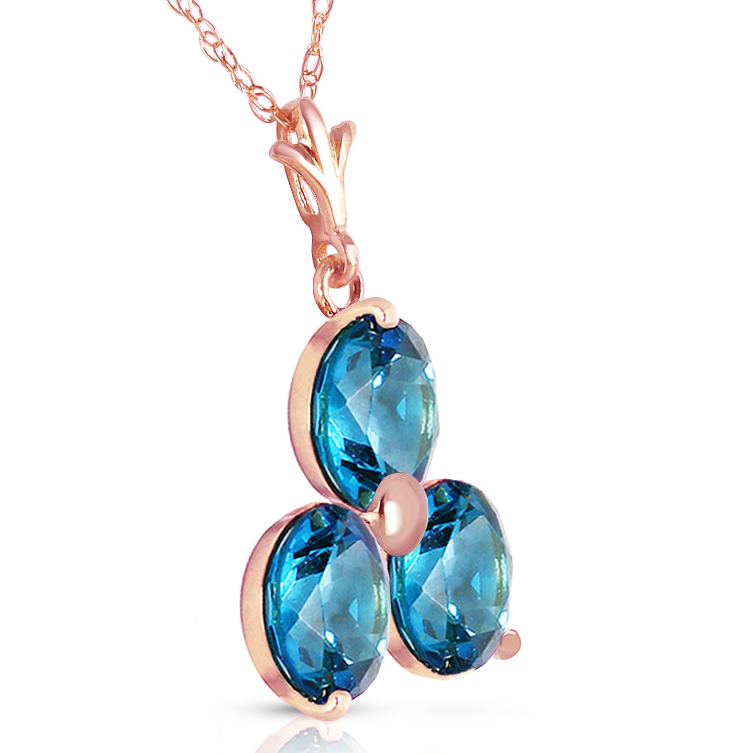 Trinity Gems Blue Topaz Necklace
