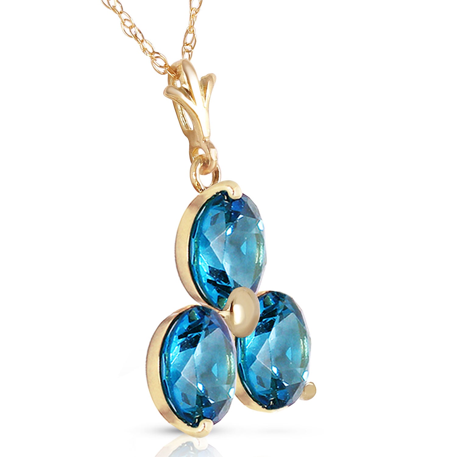 Trinity Gems Blue Topaz Necklace