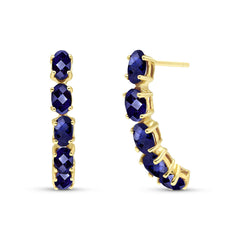 Brilliant Curve Sapphire Earrings
