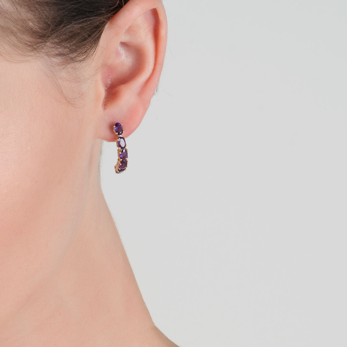 Brilliant Curve Amethyst Earrings