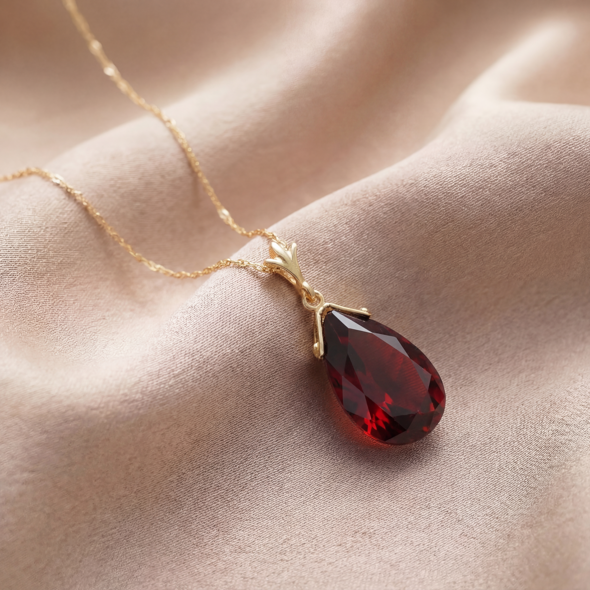 Lunar Glow Garnet Necklace