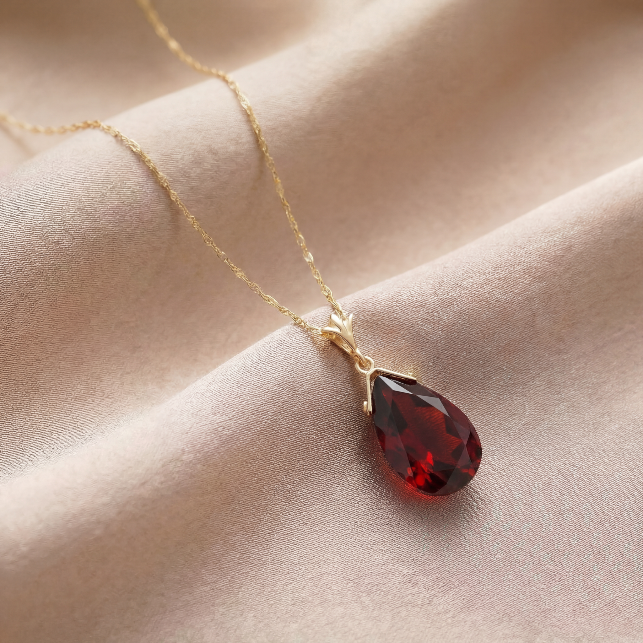Lunar Glow Garnet Necklace