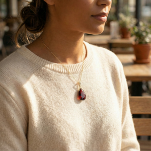 Lunar Glow Garnet Necklace