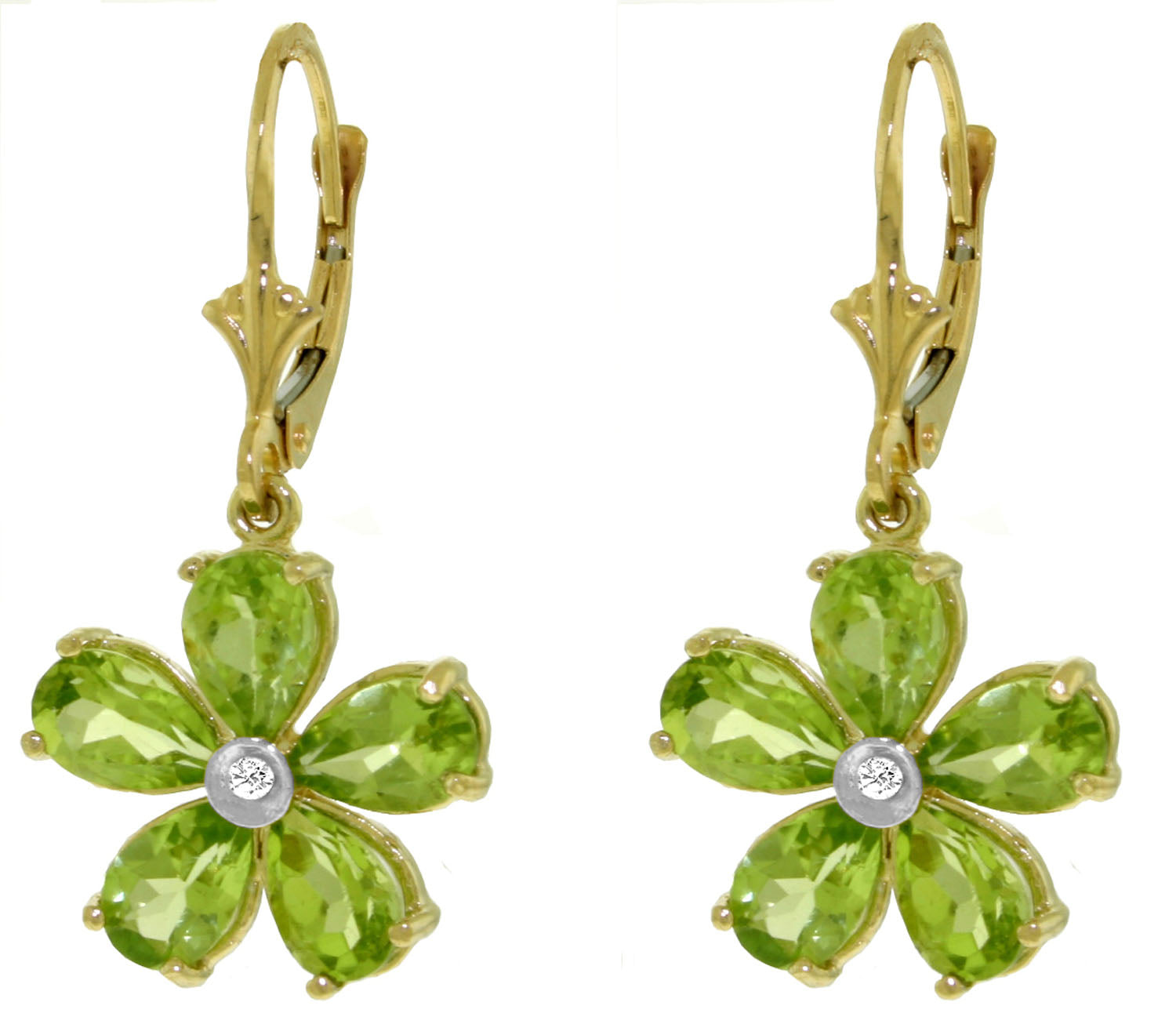 Gilded Petal Peridot Earrings