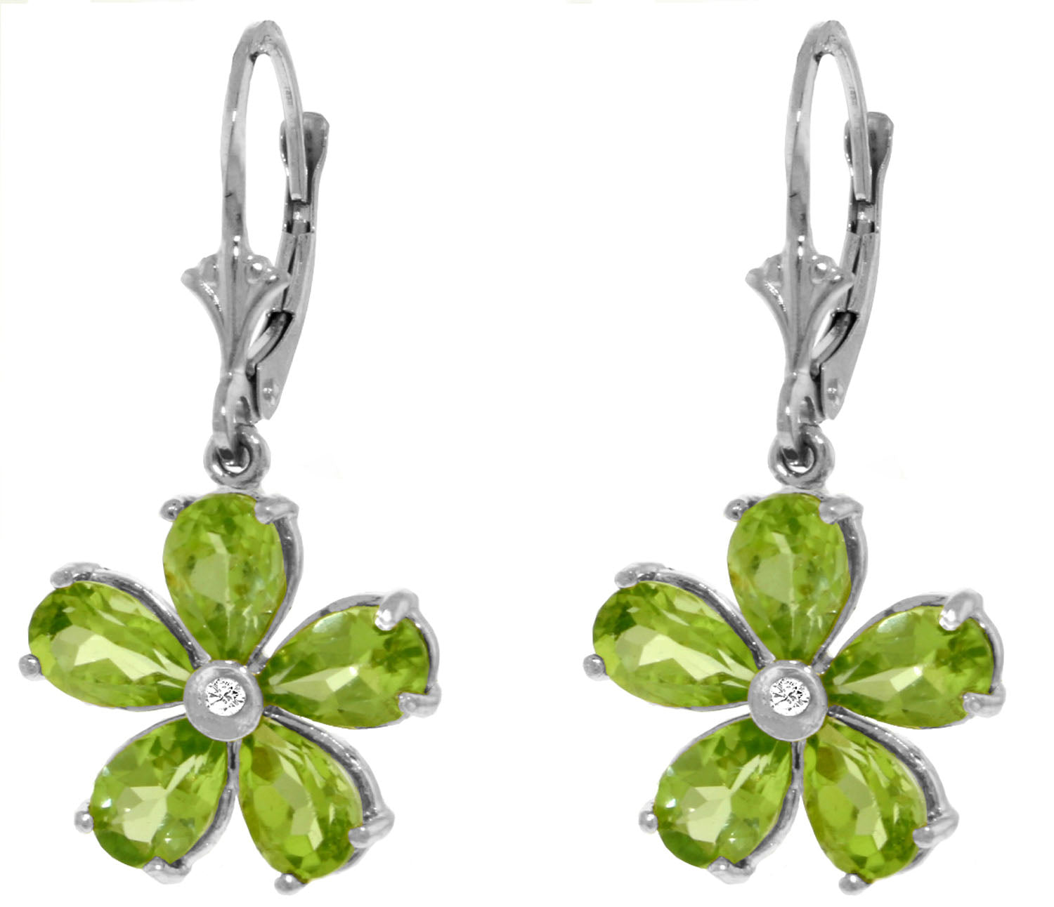 Gilded Petal Peridot Earrings