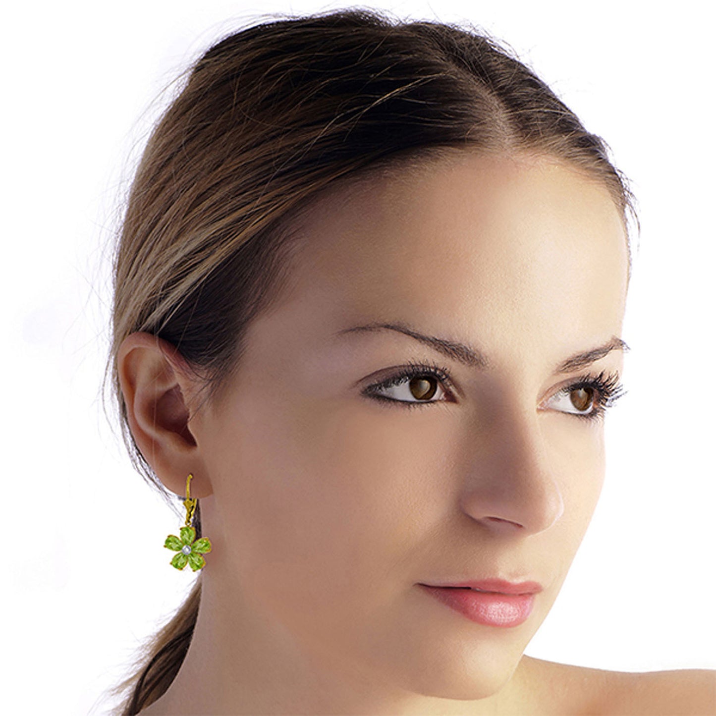 Gilded Petal Peridot Earrings