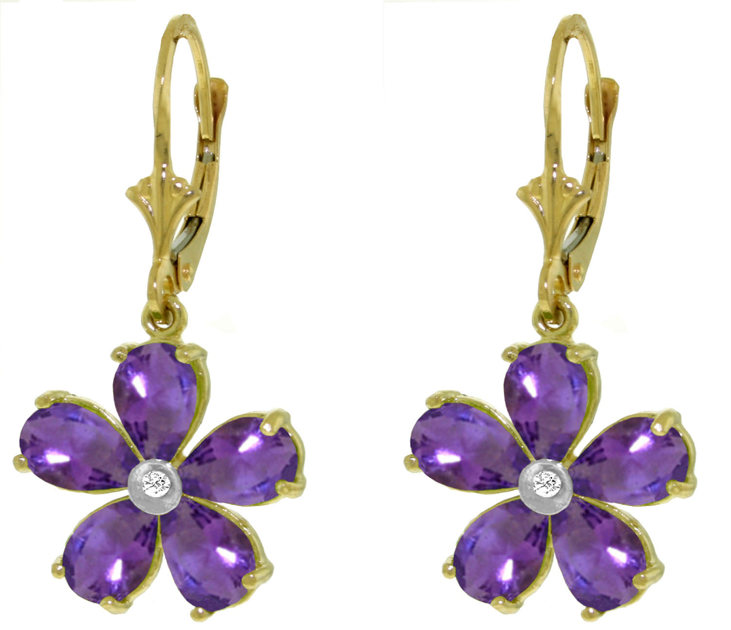 Gilded Petal Amethyst Earrings