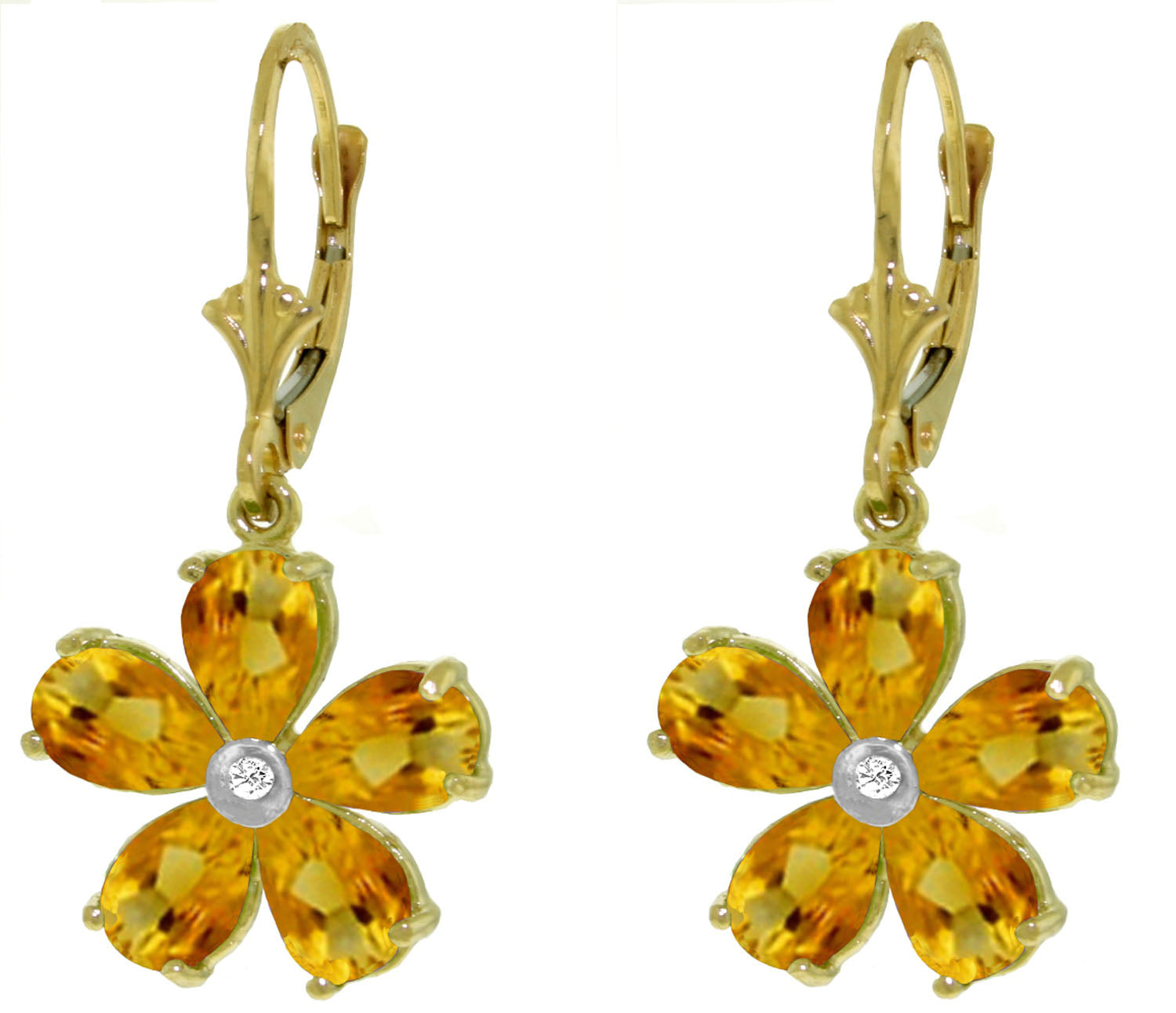 Gilded Petal Citrine Earrings