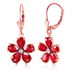 Gilded Petal Ruby Earrings