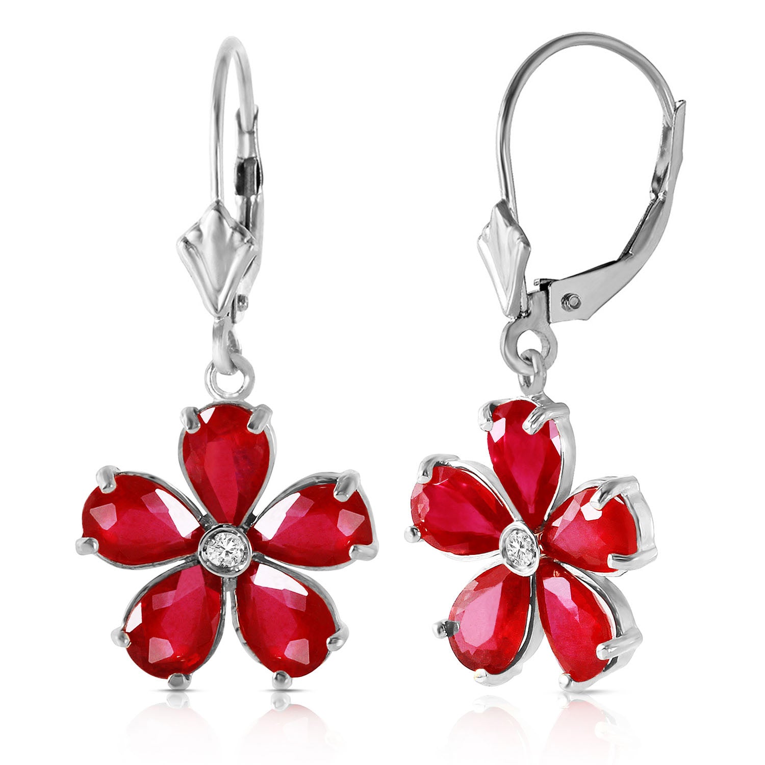 Gilded Petal Ruby Earrings