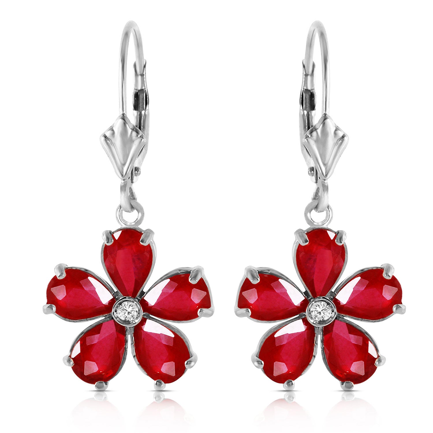 Gilded Petal Ruby Earrings