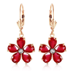 Gilded Petal Ruby Earrings