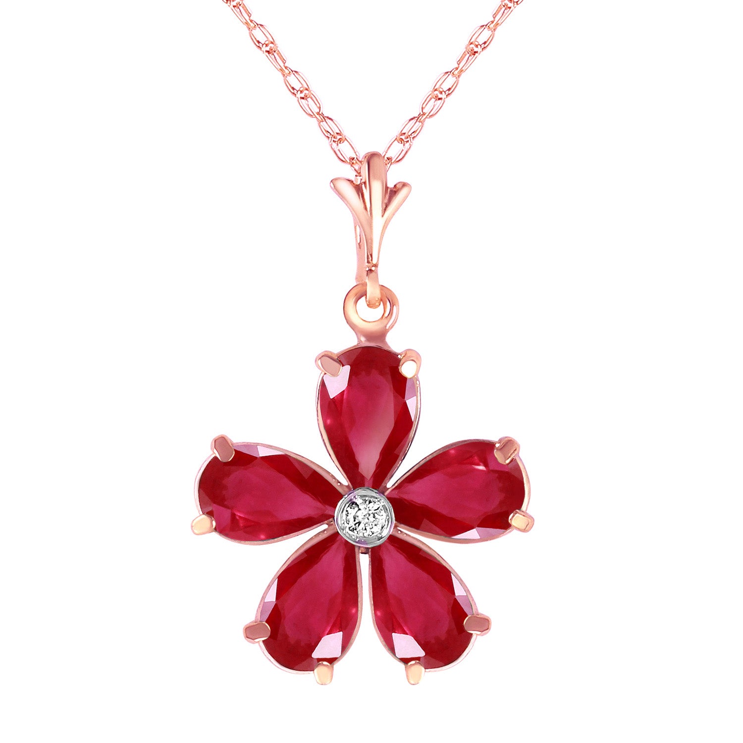 Gilded Petal Ruby Chain
