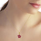 Gilded Petal Ruby Chain
