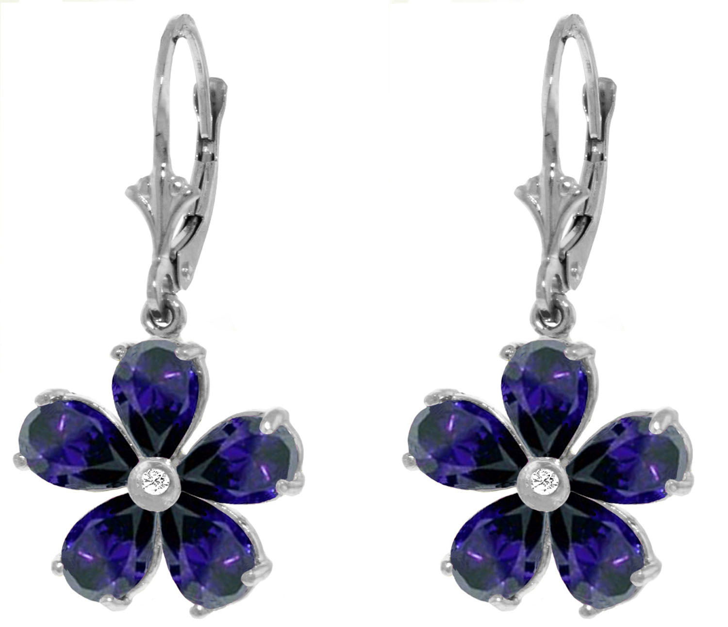 Gilded Petal Sapphire Earrings