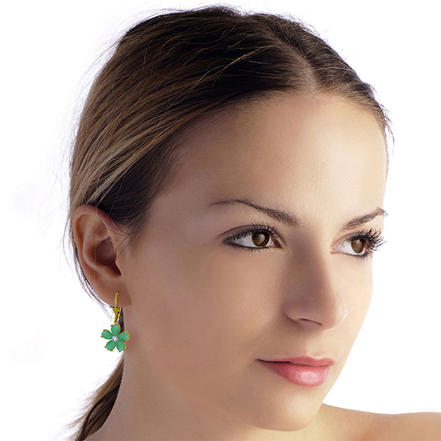 Gilded Petal Emerald Earrings