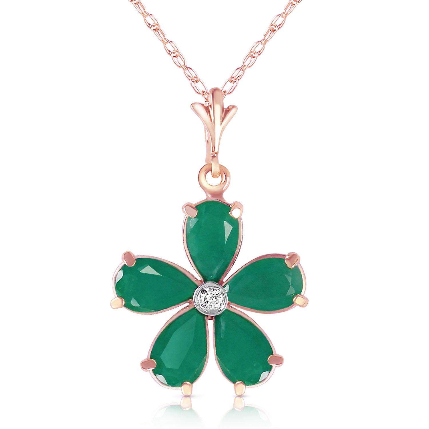 Gilded Petal Emerald Chain