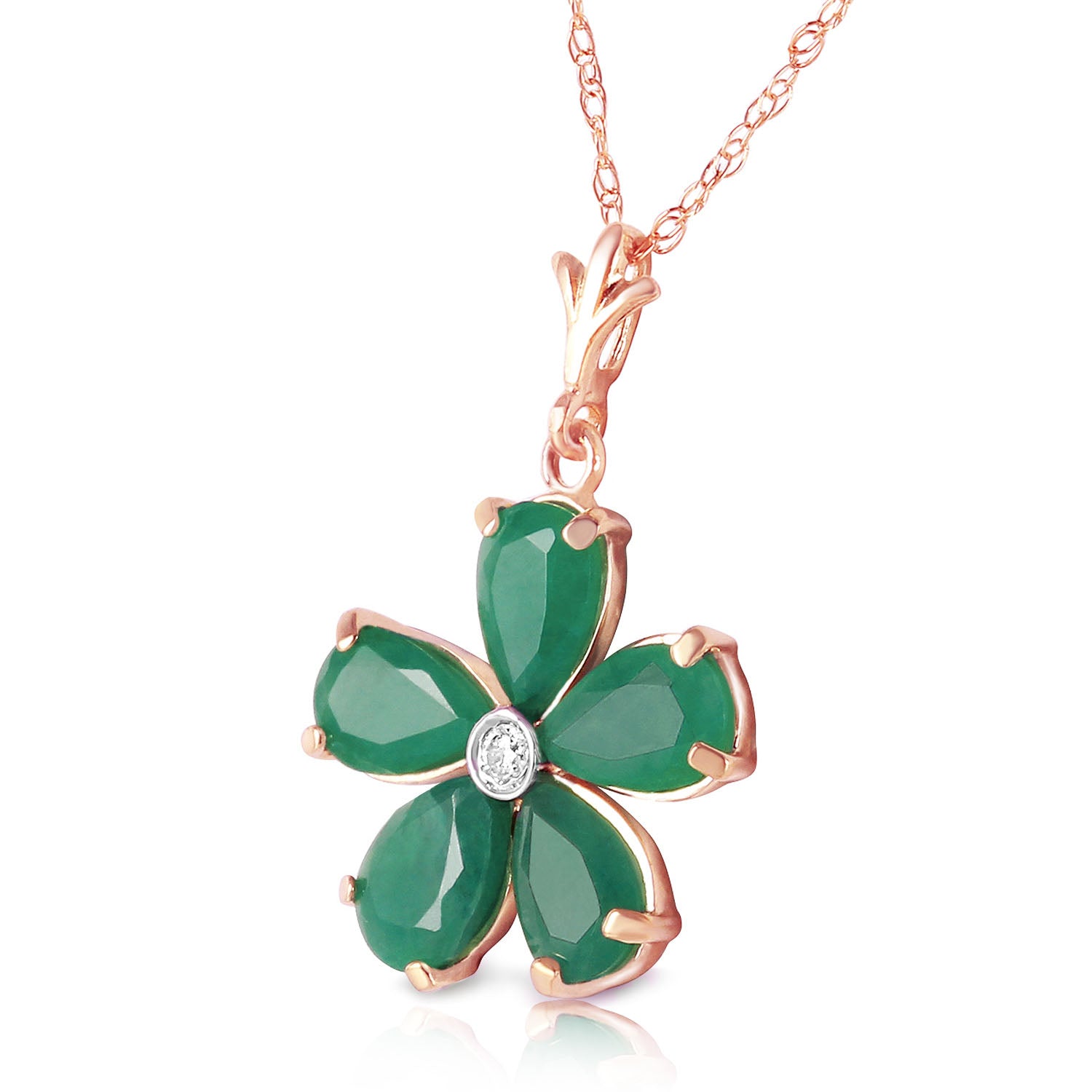 Gilded Petal Emerald Chain