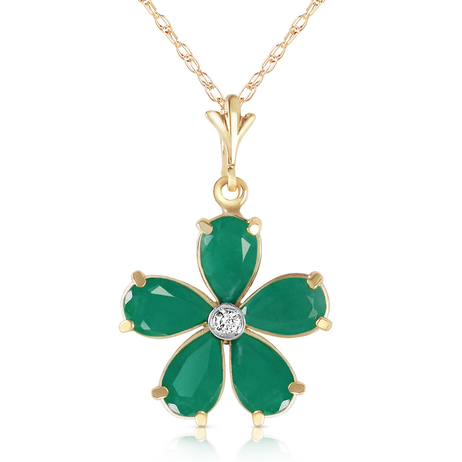 Gilded Petal Emerald Chain